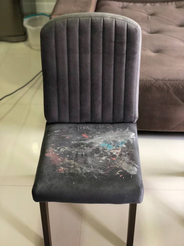 The same chair before cleaning